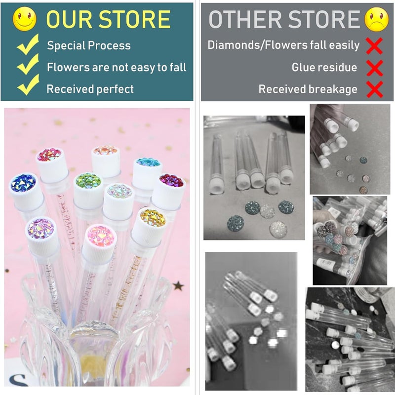 SenRocc 20 Sets Mascara Wand Tube Set Eyelash Spoolies Diamond Mascara BrushesBrush Makeup Tool Applicator Eyelash Brush Tubes Makeup Brush (Diamond-2-MlX) - Image 4